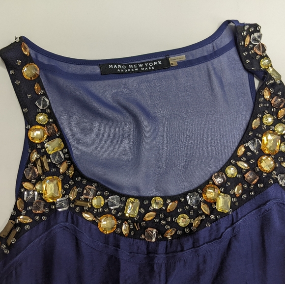 ANDREW MARC NY Jeweled Neck Bubble Dress Sz 6 - Picture 13 of 15